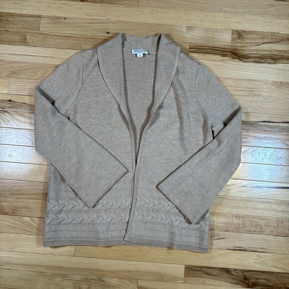 VTG Pendleton Merino Wool Beige Flare Sleeve Cardigan Sweater Boho Retro Sz XL - Picture 1 of 4